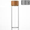 Frasco de Tubo de Rosca 30mm Tampa de Bambu Frasco Reagente Frasco de Vidro Transparente Frasco Cordyceps Múltiplas Especificações Armazenamento de Chá Frasco Vazio