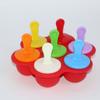Atacado Recipiente de Silicone para Picolé com 7 Furos Bandeja de Gelo Caixa de Gelo Infantil Molde para Picolé de Bolo Sorvete DIY Frigideira Antiaderente