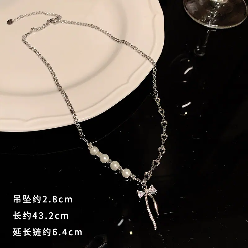 G1067银领结锆石项链