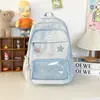 Bolsa Ita Transparente Kawaii Japonesa Estilo Soft Menina Grande Capacidade Versátil Estilo Academia Menina Estudante Mochila Versão Coreana Mochila