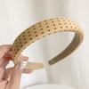 Diadema de Tela de Color Sólido Simple con Estampado de Vello Facial Coreano de Presión Superior Craneal Alta para Mujer