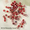 Cuentas Sueltas de Cerámica Hechas a Mano DIY Pulsera Collar Accesorios para Joyería Paquete de Materiales Cuentas Manuales Accesorios con Cuentas Rojo