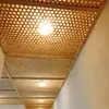 Tejido de Bambú Hueco Hecho a Mano Hexagonal Cruzado Triangular Octagonal Techo Perforado Decoración Esterilla de Bambú Anti-Corrosión Carbonizado División Decoración