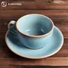 Taza de Comercio Exterior Directo de Fabricantes Venta al por Mayor Cerámica con Esmalte de Cambio de Horno Taza de Cerámica Sencilla Taza de Pareja Regalo Regalo