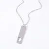 Collar Metálico de Acero Inoxidable en Stock Transfronterizo Hueco en Forma de Corazón en Blanco Láser UV Impresión a Color Material Regalo Collar con Letras