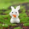 Ornatos Criativos de Micro Paisagismo Plantas Suculentas Vasos de Flores Loja de Flores Materiais de Combinação DIY Acessórios Decoração Coelho Branco Pequeno