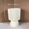 Maceta de Cerámica Estilo Europeo Retro de Pie Alto Personalidad Creativa Redonda Grande Blanco Beige Hogar Sala de Estar Balcón Uso Universal