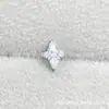 Pendientes de Flor de Rombo Cruzado de Aleación de Titanio Astmf-136 Titanio G23 Zirconio Rosca Interna Cabeza de Joyería para Pendientes de Labio