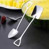 Cuchara de acero inoxidable con forma de pala, cuchara para sandía, cuchara para postre, cuchara para helado, cuchara cibernética roja para parejas, cuchara creativa para helado.