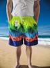 Shorts de Praia de Verão com Estampa, Comprimento de Cinco Pontos, Shorts de Surf de Secagem Rápida para Homens, Design de Coqueiro