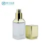 35ml Frasco Quadrado Eletrodepositado Tipo Pump para Base Líquida Frasco de Vidro Fosco para Perfume em Estoque Frasco para Loção Cosmética Atacado