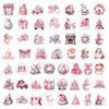 100 Adesivos de Grafite de Natal Rosa Linda Garota Papai Noel Boneco de Neve DIY Adesivos de Papelaria Criativa