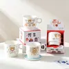 Taza de cerámica creativa de dibujos animados, taza individual, actividades de ceremonia de inauguración, caja de regalo push, taza, taza, impresión de LOGOTIPO