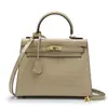 Nova Bolsa de Couro Genuíno Moda Europeia e Americana Padrão Crocodilo Couro Bovino Bolsa Feminina Bolsa de Ombro Transversal Bolsa de Mão