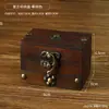 Caja de Joyas Retro Caja de Madera Almacenamiento de Joyas para Escritorio del Hogar con Cerradura Caja de Contraseña Decoración de Ventana Empaque Caja de Madera