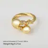 Venta Caliente Transfronteriza Moda Simple Chapado en Cobre Oro de 18K Circonita Geométrico Anillo Abierto Femenino Nicho Anillo Personalizado