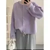 Jaqueta de tweed gola redonda estilo coreano para mulheres, novo modelo de primavera, design francês, top requintado, peça de sobrepor, cardigã de tricô