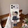 Funda de Silicona con Soporte Tridimensional de Lunares Florales Adecuada para iPhone 17 Pro Max, Apple 16/15 Pro Anti-Caídas