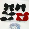 Directo de fábrica en línea popular jisoo Zhixiu mismo lazo clip de pelo de terciopelo negro accesorios para el cabello