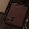 Nuevo Suéter de Cachemira para Hombre de Cuello Medio Alto Otoño e Invierno Talla Grande Casual de Negocios Suéter Tejido Suéter Básico de Lana Suéter Grueso
