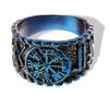 Anillo nuevo unisex europeo y americano 2023 nicho creativo Símbolo de texto Luen Flor de Nieve anillo de acero inoxidable