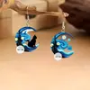 Moda Fronteriza de Fiesta Patrón de Gama Alta Pendientes Acrílicos Inspirados en Van Gogh Pendientes Acrílicos de Venta Caliente Cielo Estrellado Gato Negro
