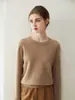Nuevo Suéter de Punto 100% Cachemira Pura para Mujer, Versátil, Cuello Redondo, para el Otoño/Invierno 2026, Camiseta Base de Punto