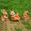 Suministro transfronterizo mini adornos de conejito bonsái musgo micro paisajismo decoraciones modelo animal manualidades de resina