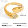Anéis Europeus e Americanos de Aço Inoxidável com Cruz de Diamante, Ecológicos, Personalizados, Modernos, Fivela Aberta, Ajustáveis, Joia de Mão que Preserva a Cor