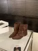 Botas de Pantalón Marrones con Tacón Grueso Estilo Maillard Botines Botas para Mujer Otoño e Invierno 2025 Forradas de Lana Ajustadas Botas de Media Caña Botas