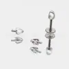 Acessórios de titânio G23 com dentes externos e cabeça de bala para piercing de lábio, orelha, osso da orelha, joias, encaixe de dente de 0,9 mm, haste de 1,2 mm de espessura