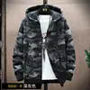 Sudadera con capucha de terciopelo gruesa para hombre, camuflaje, estilo coreano, casual, versátil, tejido de punto, otoño e invierno
