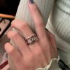 Anillo Sense de Gama Alta para Mujer Exagerado Europeo y Americano ins de Moda Simple de Cara Ancha Moderno Personalizado Retro Ciber Celebridad Anillo Abierto
