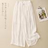 Pantalones Vintage Torcidos Plisados de Ramio Tie-Dye de Pierna Ancha para Mujer Lyocell Drapeado Culottes Pantalones de Pierna Ancha Sueltos Adelgazantes