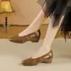 Zapatos de tacón grueso de boca poco profunda para mujer, Nuevos Sandalias huecas de cuña versátiles para verano 2026, Zapatos para mamá, Zuecos
