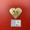 Pepita de Oro en Forma de Corazón Oro Puro 999 Modelo Nuevo 52mg Día de Qixi San Valentín Regalo de Cumpleaños Concha de Agua Oro al por Mayor