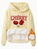 Suéter casual com capuz transfronteiriço europeu e americano ebay CHERRY estampado novo pulôver simples manga comprida top feminino em estoque