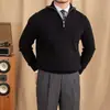 Malha Business Transfronteiriça Outono e Inverno Masculina Casual Nova Americana Versátil Slim Camiseta Malha