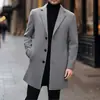 Comercio Exterior Transfronterizo Amazon Abrigo de Lana para Hombre de Longitud Media con Mangas Largas Ropa de Abrigo de Lana Otoño Invierno Abrigo de Traje de Lana