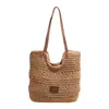 Bolsas Tejidas a Mano para Mujer 2026 Nuevo Verano Tendencia Rayas Bolso de Hombro para Vacaciones en la Playa Bolso Tote de Gran Capacidad