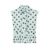 Ropa Europea y Americana Transfronteriza para Mujer AliExpress Venta Caliente Moda Tendencia Casual Sin Mangas Cuello Alto Decoración de Lazo Camisa Rayada