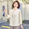 Nueva Ropa Femenina Noble Estilo Chino, Blusa de Gasa Primavera y Verano, Nuevo Modelo 2026, Atuendo de Verano para Madres de Mediana Edad y Mayores, Estilo Nacional