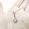 F136 Titanio Cúbico de Zirconia Cilíndrico Anillo para Ombligo Fabricante Transfronterizo Aleación de Titanio G23 Joyería para Perforación Corporal Uña para Ombligo