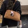Bolso de Hombro Único Retro Coreano de Ante para Invierno Bolso Elegante para el Trabajo Bolsos de Mano Tote Nuevos para Mujer 2025