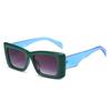 Gafas de Sol de Moda con Montura Cuadrada, Versátil Estilo Europeo y Americano, Gafas Color Block Estilo Pasarela, Gafas de Sol Únicas Estilo Ins para Mujer