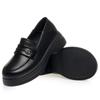 Nuevos Mocasines Negros Otoño 2025 Suela Gruesa Versátiles Estilo Francés Británico Zapatos sin Cordones