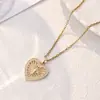 Collar Largo para Mujer con Colgante de Virgen María en Forma de Corazón, Acero de Titanio, Lujo Ligero, Cadena Clavicular de Nicho de Gama Alta, Cadena para Suéter, Cadena para el Cuello