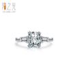 Anillo de plata de ley s925 con diamantes de imitación de corte esmeralda para mujer, elegante anillo cerrado de lujo europeo y americano, joyería para dedo.
