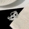 Exquisita, Simple, Lujo Ligero, Sensación de Alta Gama, Colección de Anillos Abiertos de Plata con Microincrustaciones de Circonia, Joyería de Diseño Versátil para el Día a Día