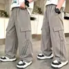 Overol para Niños Primavera y Otoño Pantalones Anchos Sueltos Niños Medianos y Grandes Pantalones Deportivos Casuales Pantalones Largos Modernos Geniales Azul Oscuro Gris Otoño